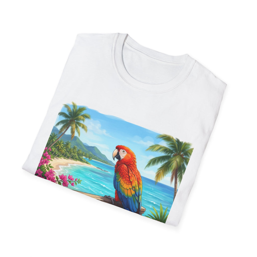 Caribbean Vibes Only T-Shirt 🌴 Colorful Parrot Beach Graphic Tee | Tropical Island Style