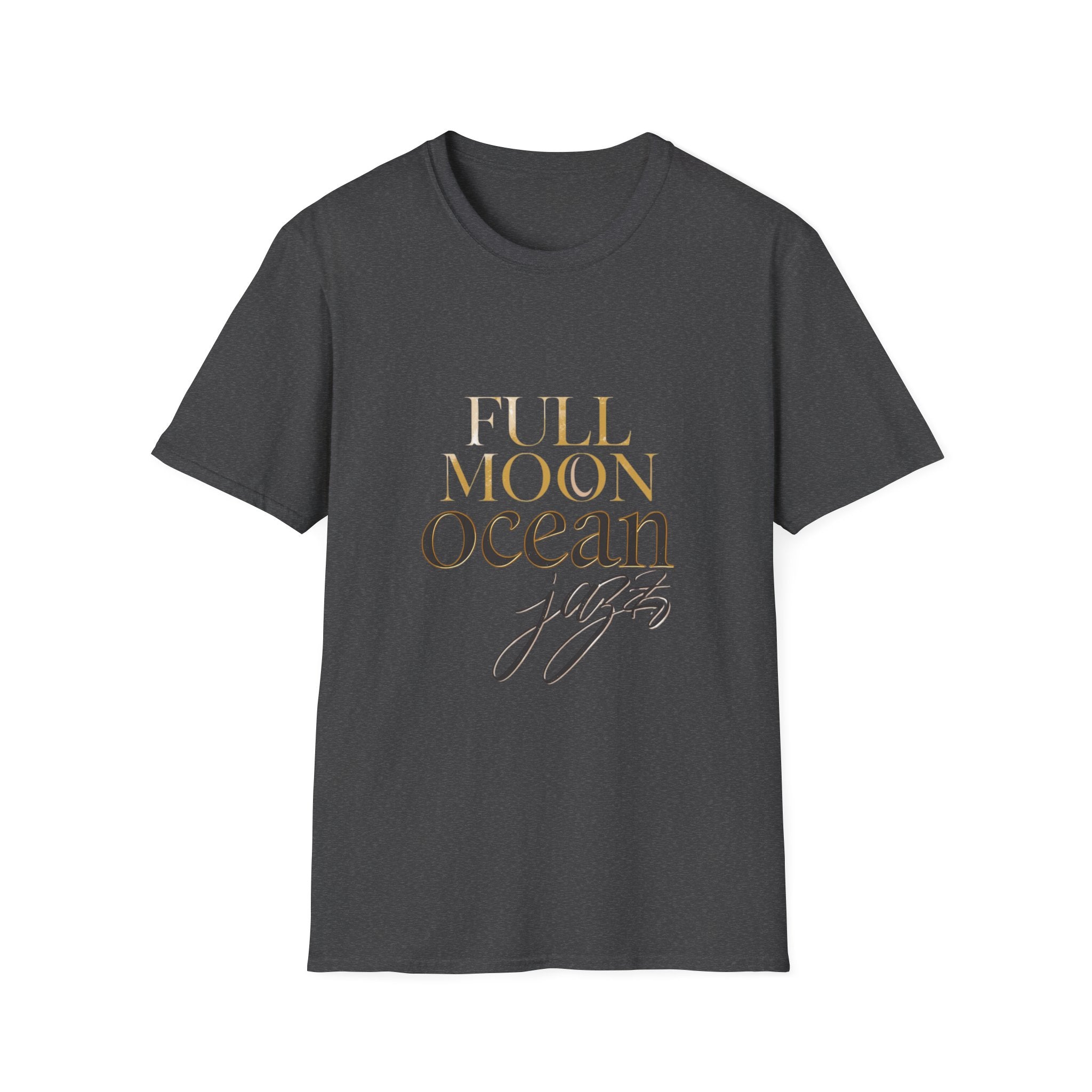Full Moon Ocean Jazz T-Shirt 🌙🌊 Relaxing Music Graphic Tee – Sleep Aesthetic, Coastal Night Vibes, Unisex Shirt