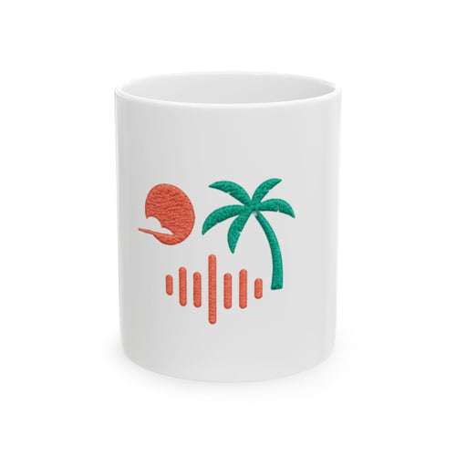Caribbean Pulse Ceramic Mug • Tropical Wave Coffee Cup