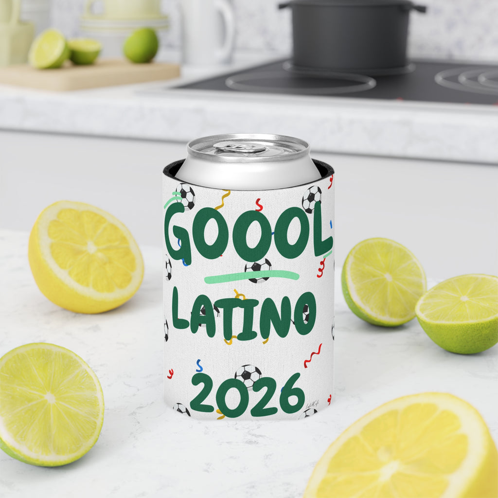Gool Latino 2026 Can Cooler — Soccer Watch Party Koozie | Latino Fan Gift | Regular & Slim Can Cooler