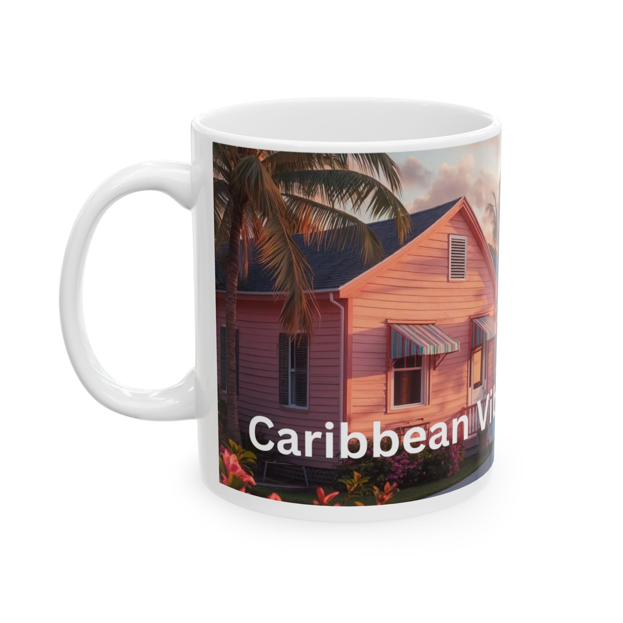 Key West Coastal Mug 🌴 Caribbean Sunset Coffee Cup "Caribbean Vibes Only" (11oz, 15oz)