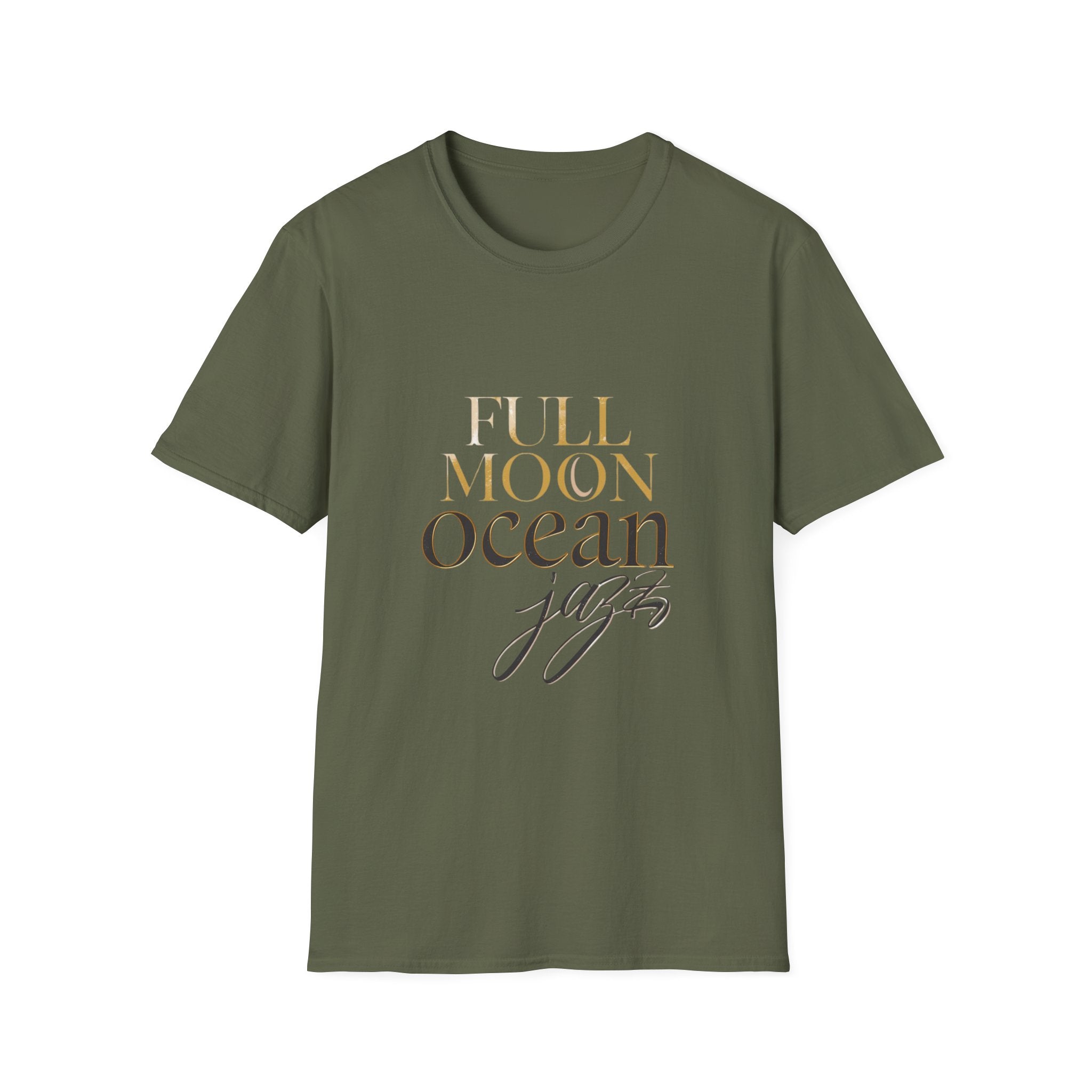 Full Moon Ocean Jazz T-Shirt 🌙🌊 Relaxing Music Graphic Tee – Sleep Aesthetic, Coastal Night Vibes, Unisex Shirt