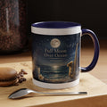Full Moon Over Ocean Accent Coffee Mug — Night Jazz Saxophone Beach Scene (11oz)