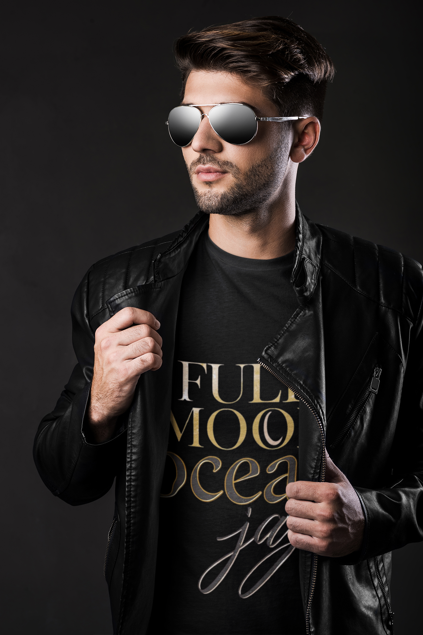 Full Moon Ocean Jazz T-Shirt 🌙🌊 Relaxing Music Graphic Tee – Sleep Aesthetic, Coastal Night Vibes, Unisex Shirt