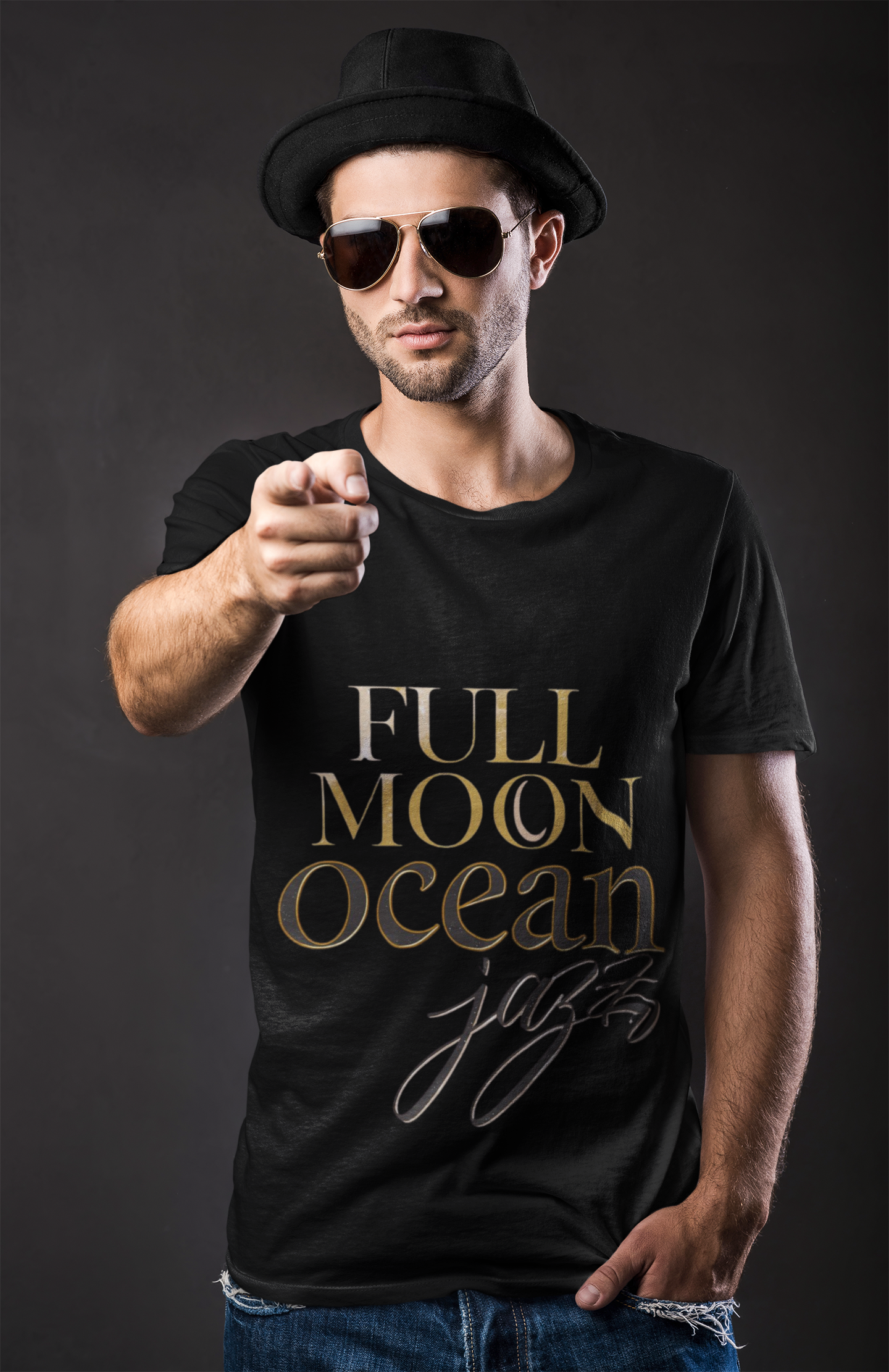 Full Moon Ocean Jazz T-Shirt 🌙🌊 Relaxing Music Graphic Tee – Sleep Aesthetic, Coastal Night Vibes, Unisex Shirt