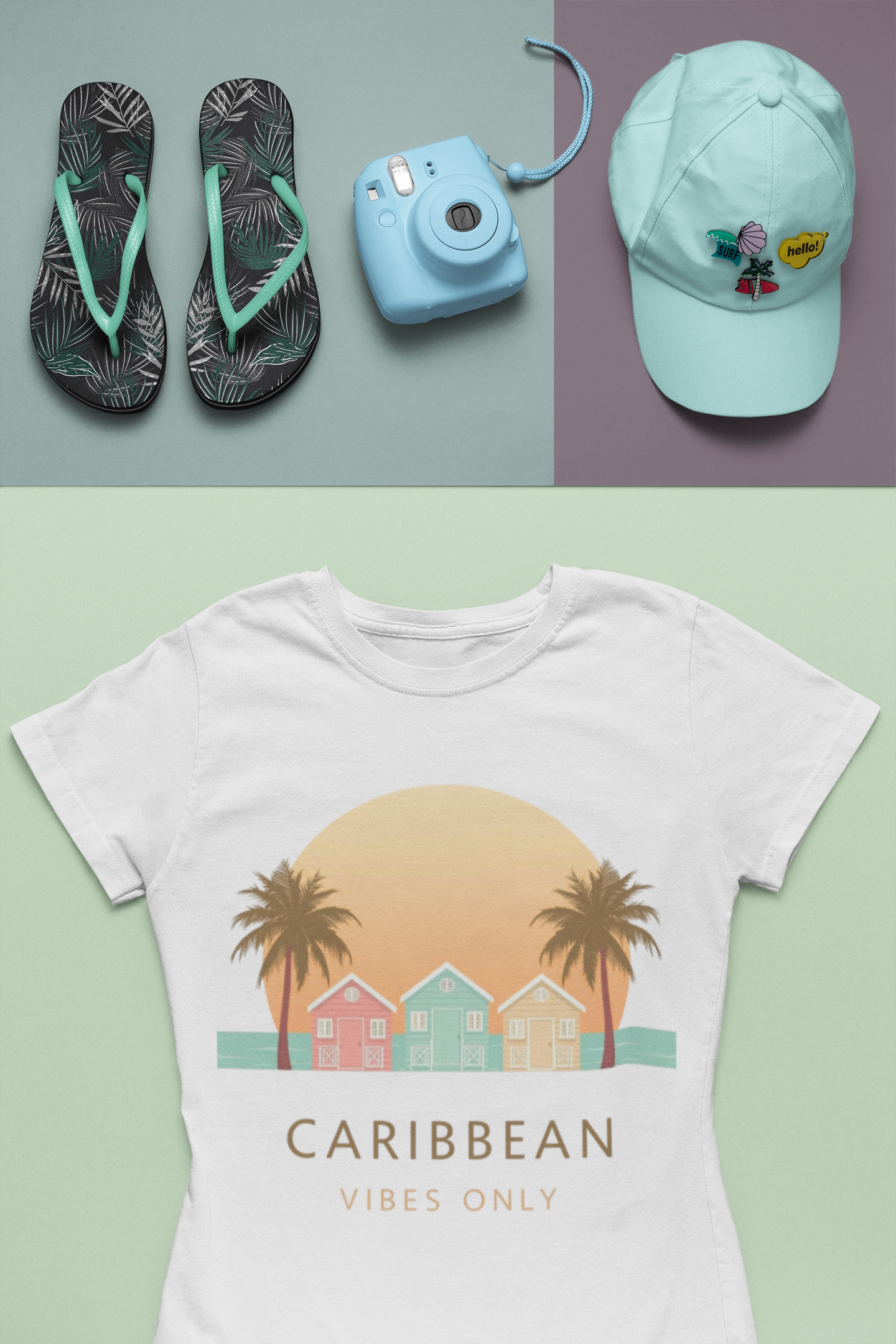 Key West Caribbean Vibes T-Shirt 🌴 Coastal Sunset Graphic Tee (Unisex)