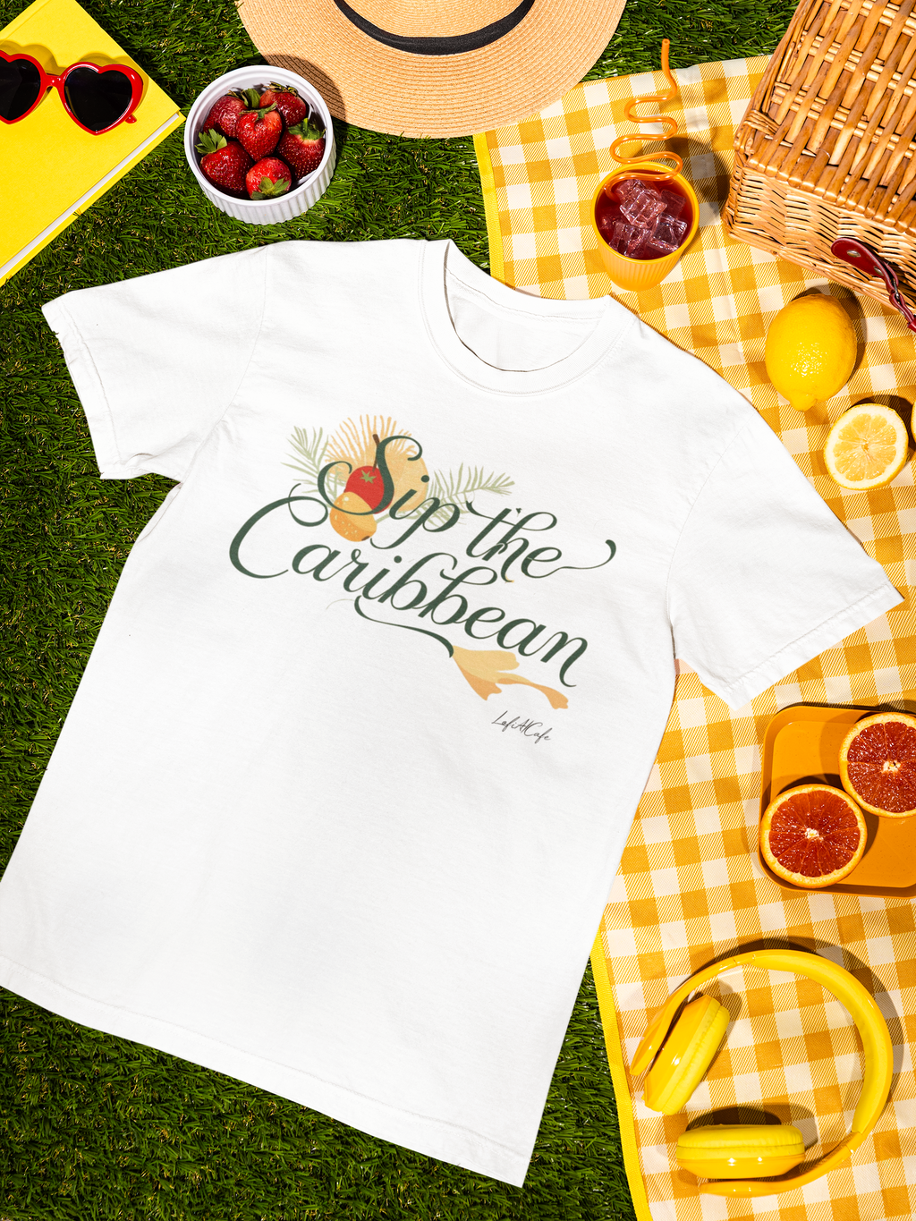 Sip the Caribbean T-Shirt 🌴 | Tropical Vacation Tee, Beach & Resort Wear, Island Lifestyle Shirt