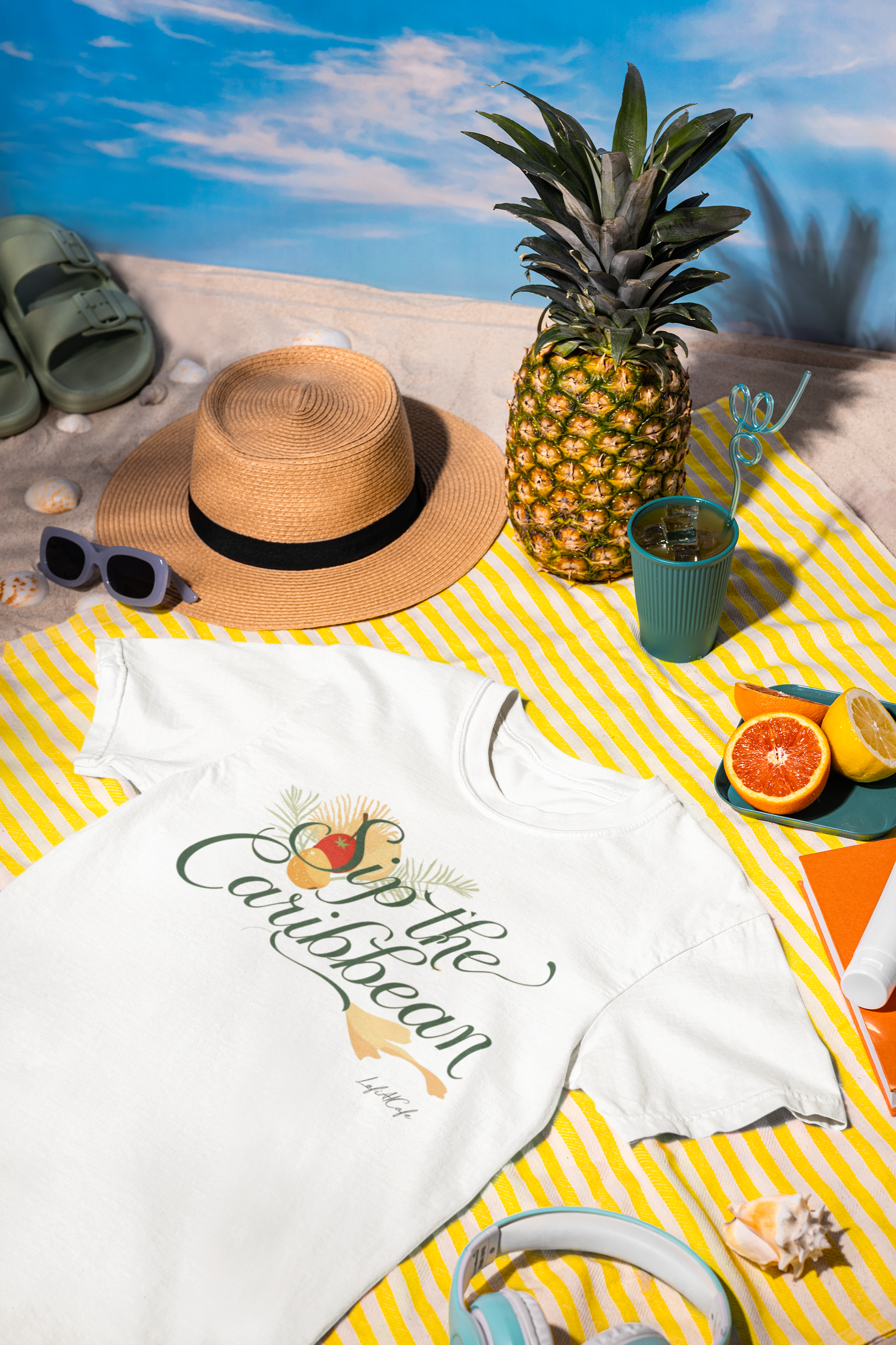 Sip the Caribbean T-Shirt 🌴 | Tropical Vacation Tee, Beach & Resort Wear, Island Lifestyle Shirt