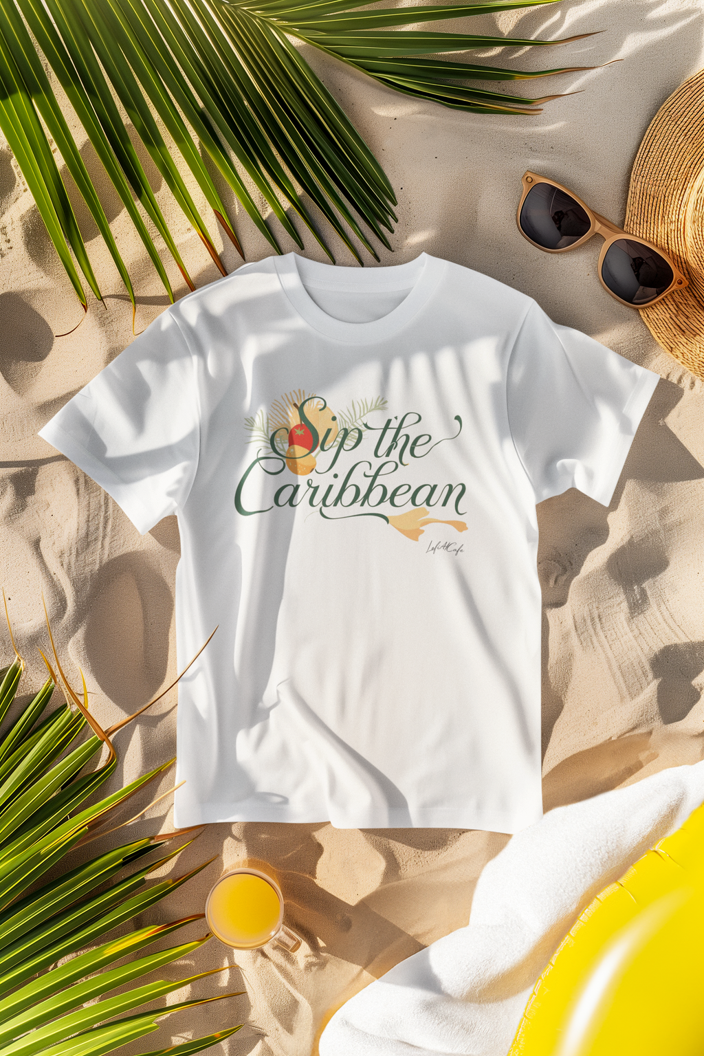Sip the Caribbean T-Shirt 🌴 | Tropical Vacation Tee, Beach & Resort Wear, Island Lifestyle Shirt