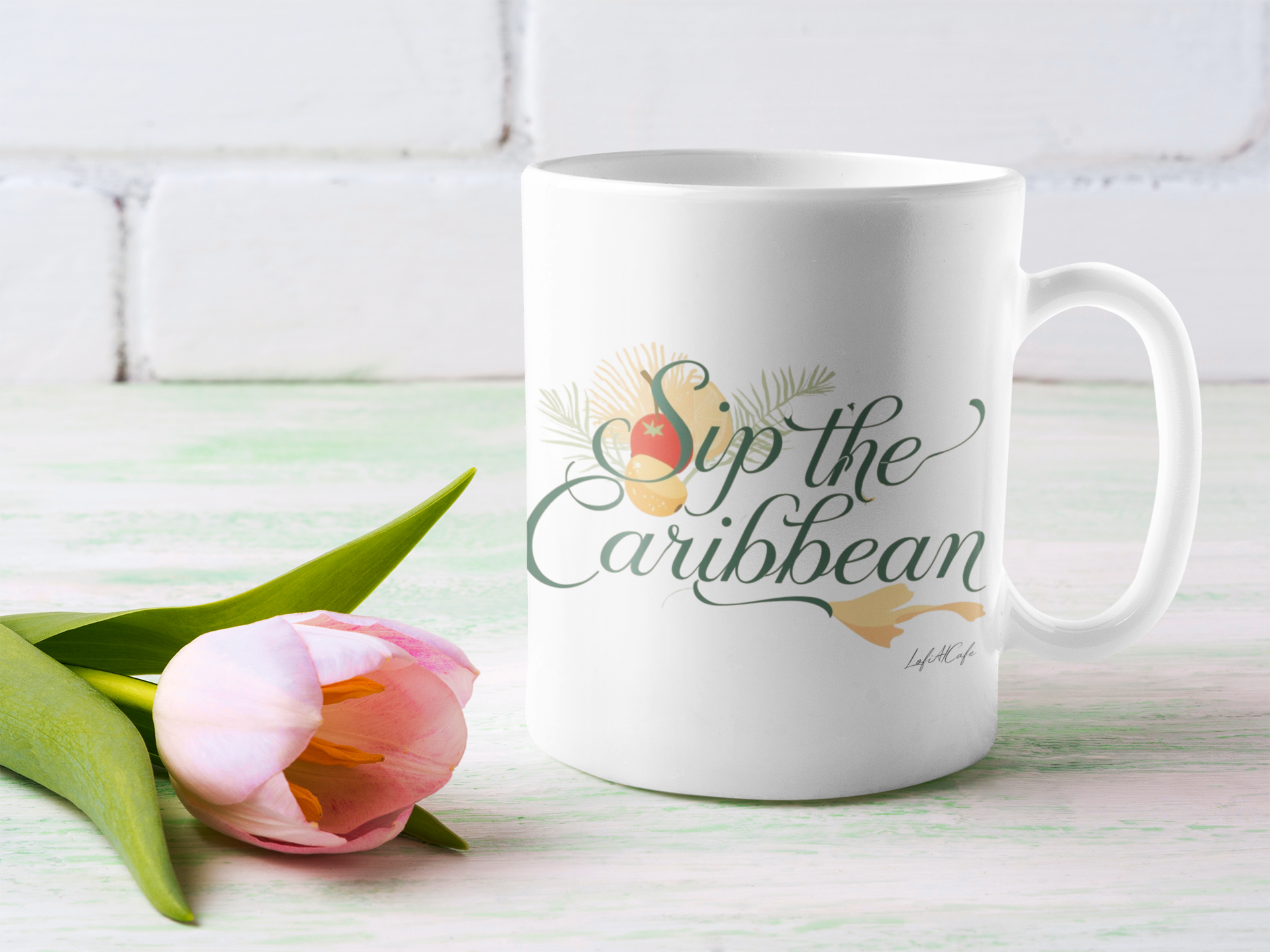 Sip the Caribbean Mug 🌴 | Tropical Coffee Cup, Beach Vibes Mug, Island Lifestyle Ceramic Mug (11oz)