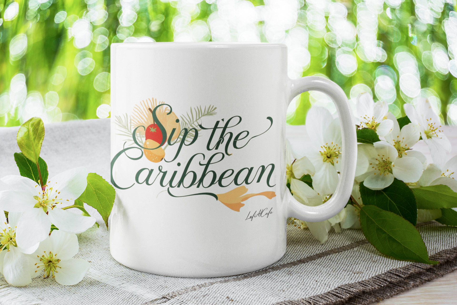 Sip the Caribbean Mug 🌴 | Tropical Coffee Cup, Beach Vibes Mug, Island Lifestyle Ceramic Mug (11oz)