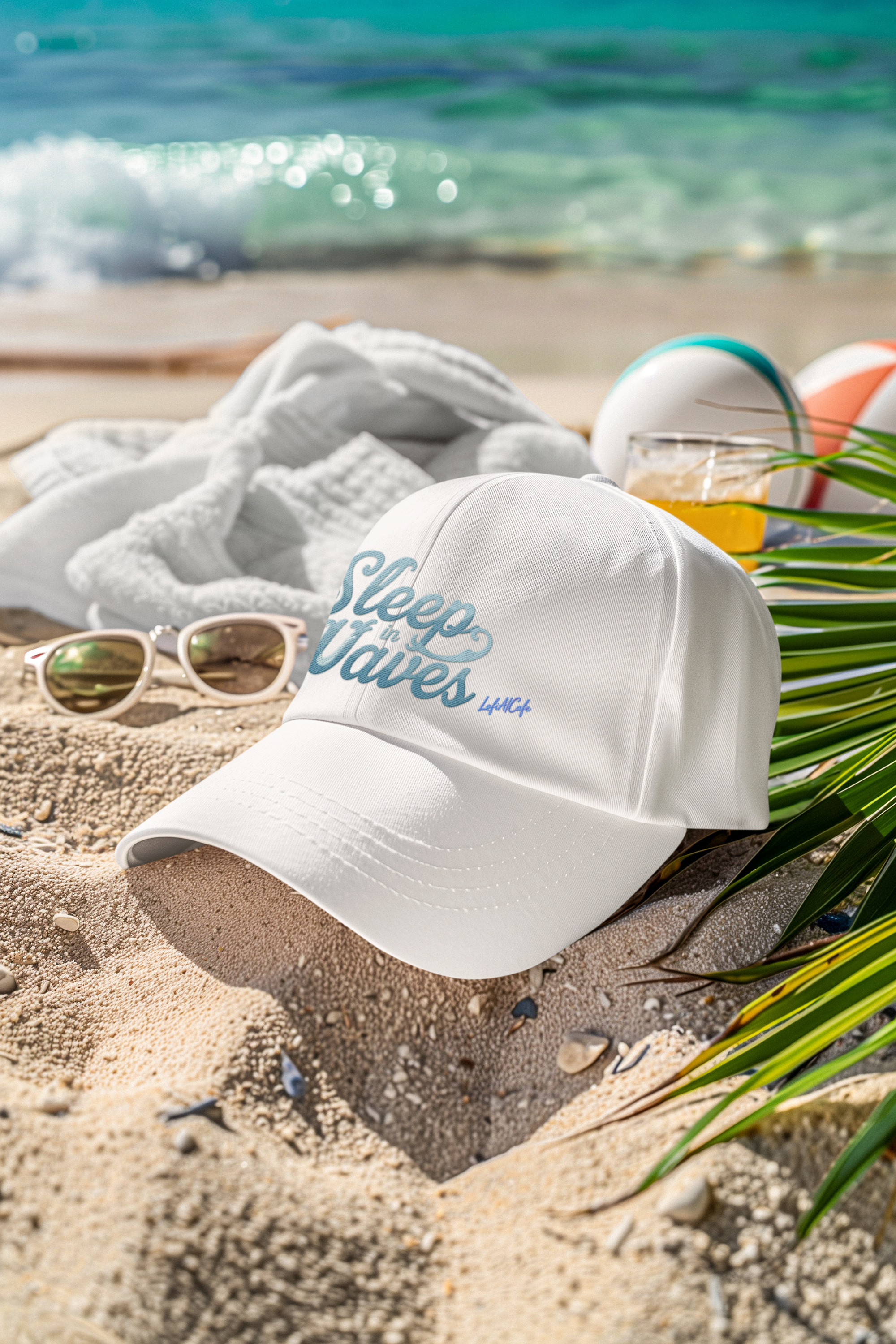 Sleep in Waves Cap 🌊 | Coastal Lifestyle Hat, Ocean Vibes Premium Summer Cap
