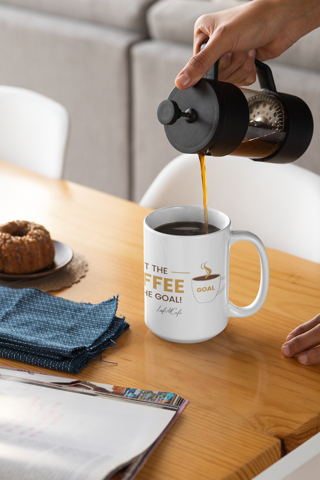 Soccer Fan Coffee Mug – "First the Coffee, Then the Goals" | Funny Soccer Gift | Ceramic Mug 11oz 15oz