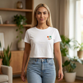 LofiAICafe Logo Baby Tee — Embroidered Signature Brand Crop T-Shirt