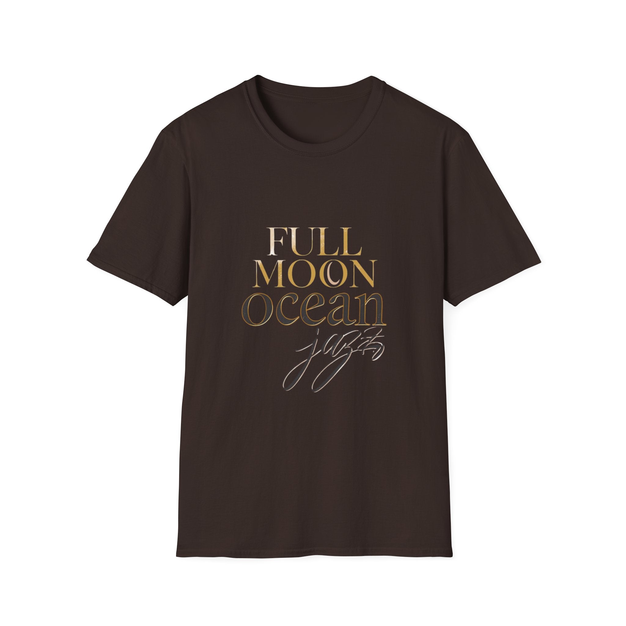 Full Moon Ocean Jazz T-Shirt 🌙🌊 Relaxing Music Graphic Tee – Sleep Aesthetic, Coastal Night Vibes, Unisex Shirt