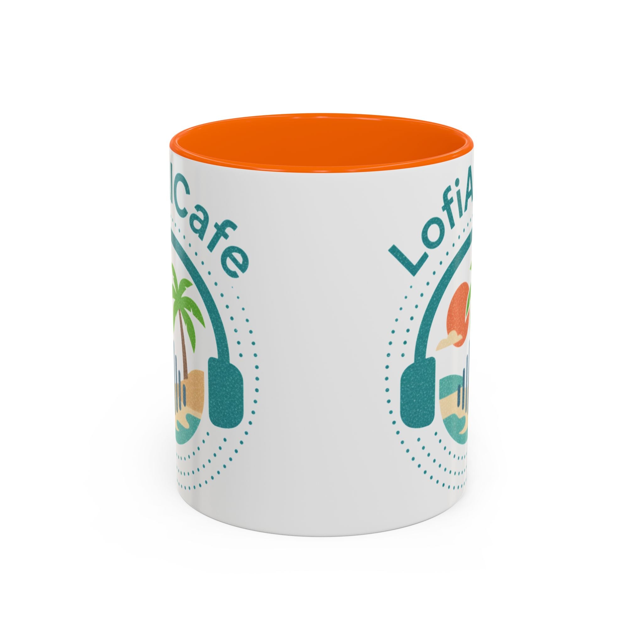 LofiAICafe Tropical Aesthetic Accent Coffee Mug - Coastal Vibes Chill Music Gift(11oz/15oz)