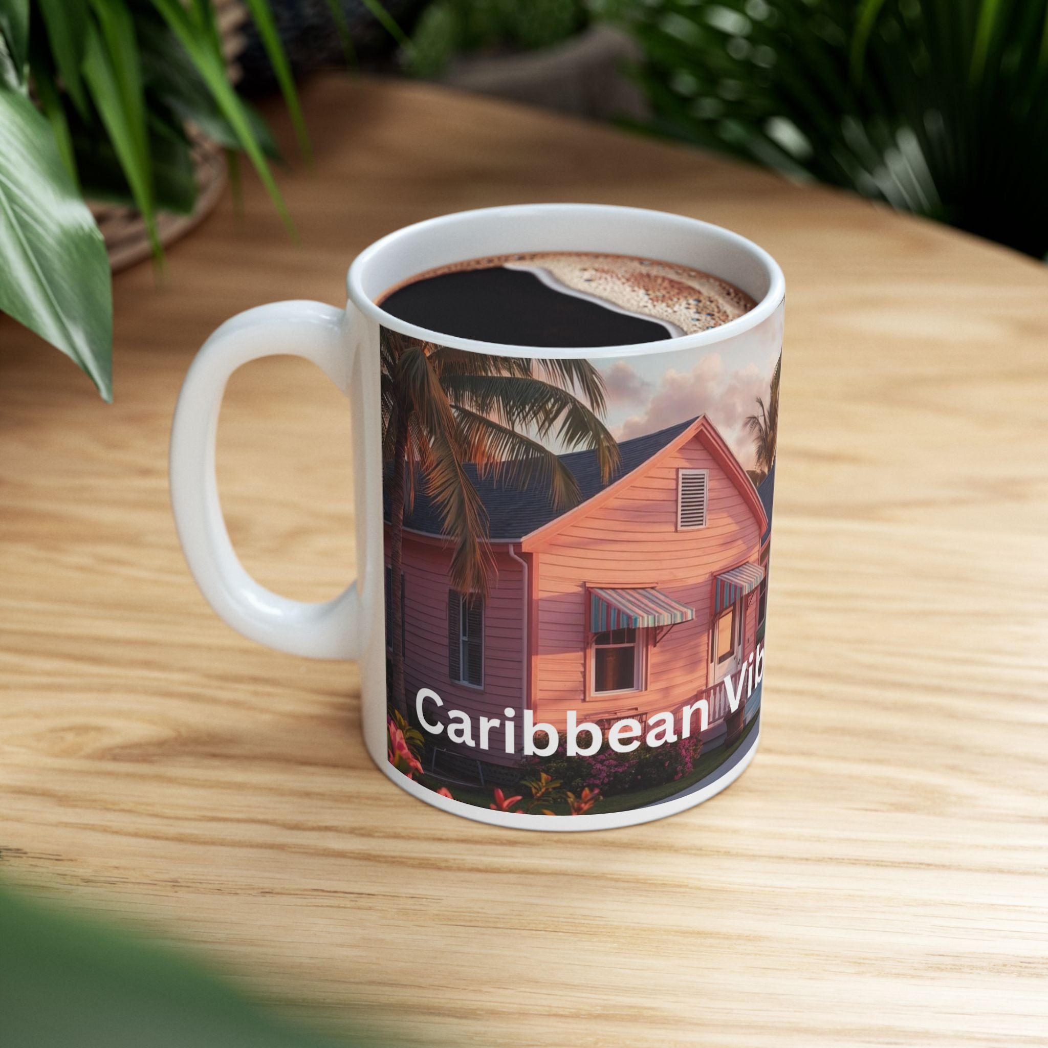 Key West Coastal Mug 🌴 Caribbean Sunset Coffee Cup "Caribbean Vibes Only" (11oz, 15oz)