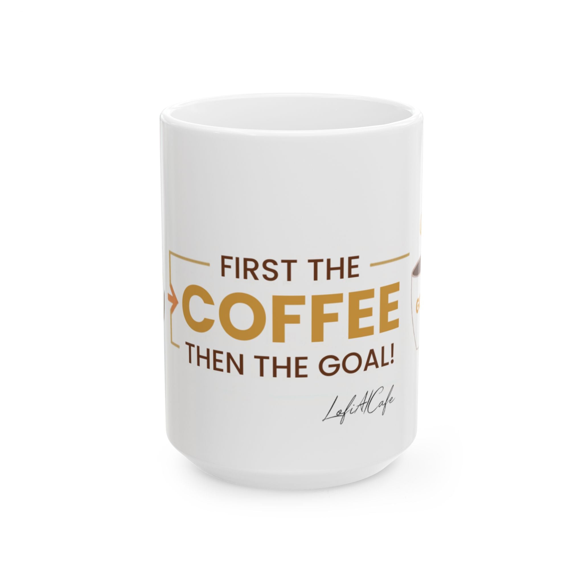 Soccer Fan Coffee Mug – "First the Coffee, Then the Goals" | Funny Soccer Gift | Ceramic Mug 11oz 15oz