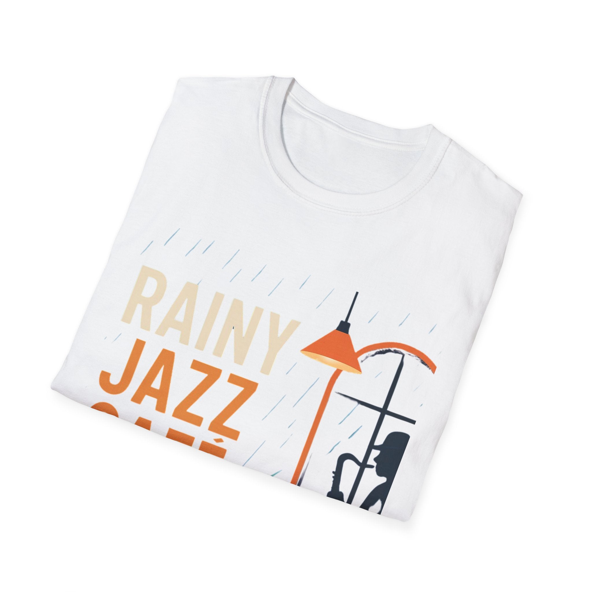 Rainy Jazz Café T-Shirt ☕🎷 Cozy Coffee & Jazz Graphic Tee – Relaxing Music Aesthetic, Lofi Café Vibes