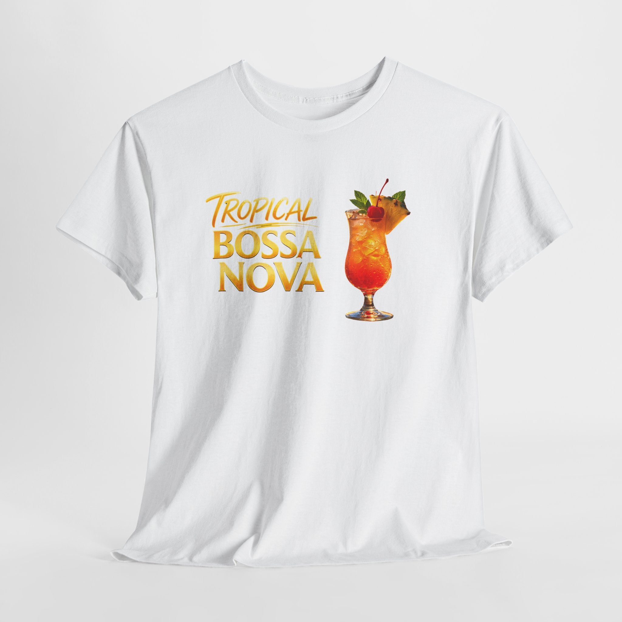 Tropical Bossa Nova T-Shirt 🍹🌴 Cocktail Graphic Tee – Summer Beach Vibes, Resort Wear, Music Aesthetic Shirt