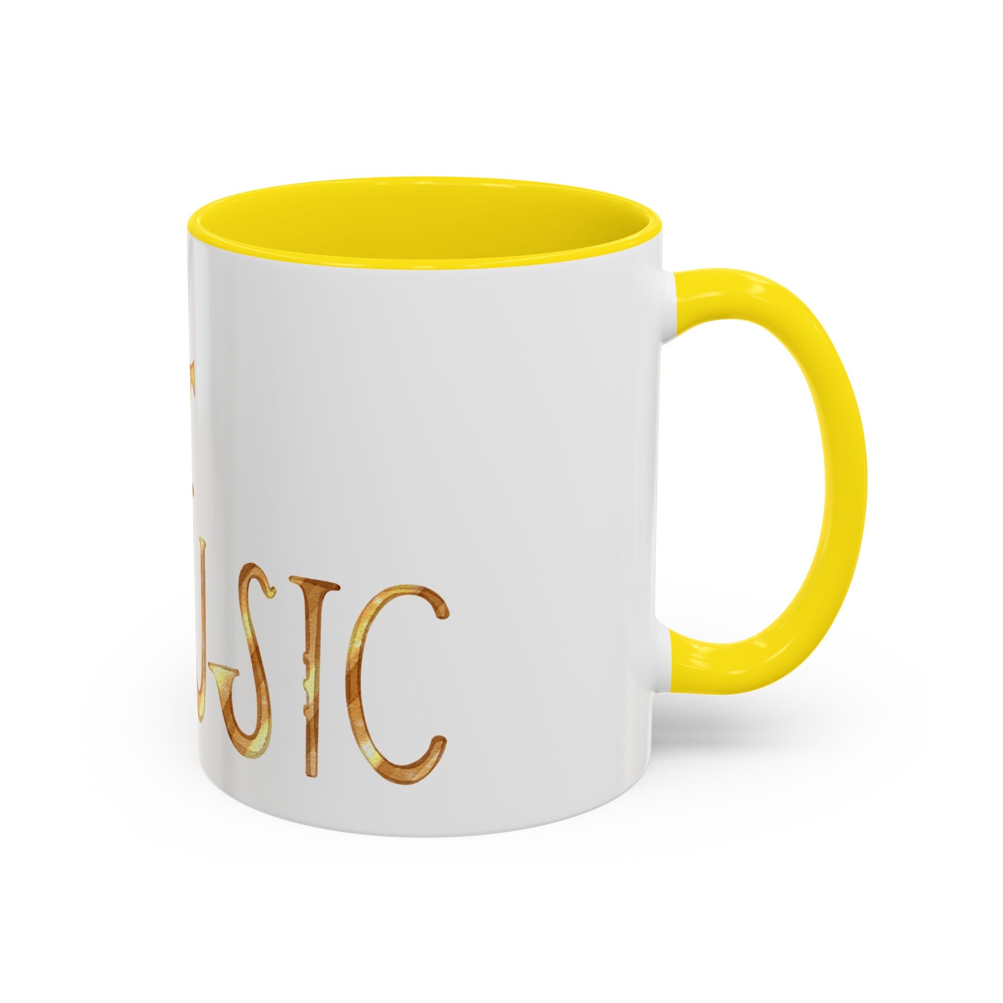 Jazz Coffee Mug ☕ Gold Script Accent Mug (11oz) – Music Lover Gift, Retro Jazz Style Cup