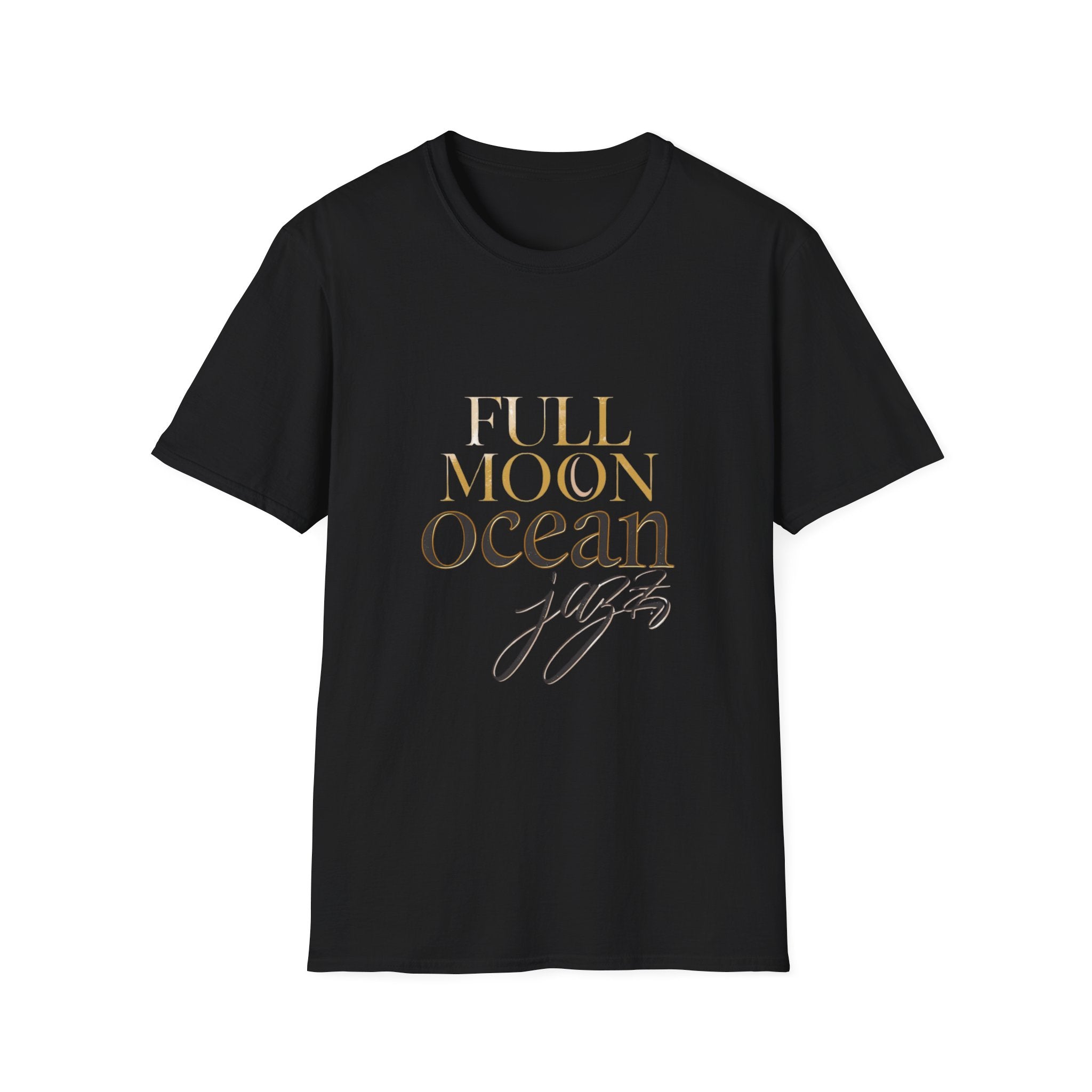 Full Moon Ocean Jazz T-Shirt 🌙🌊 Relaxing Music Graphic Tee – Sleep Aesthetic, Coastal Night Vibes, Unisex Shirt
