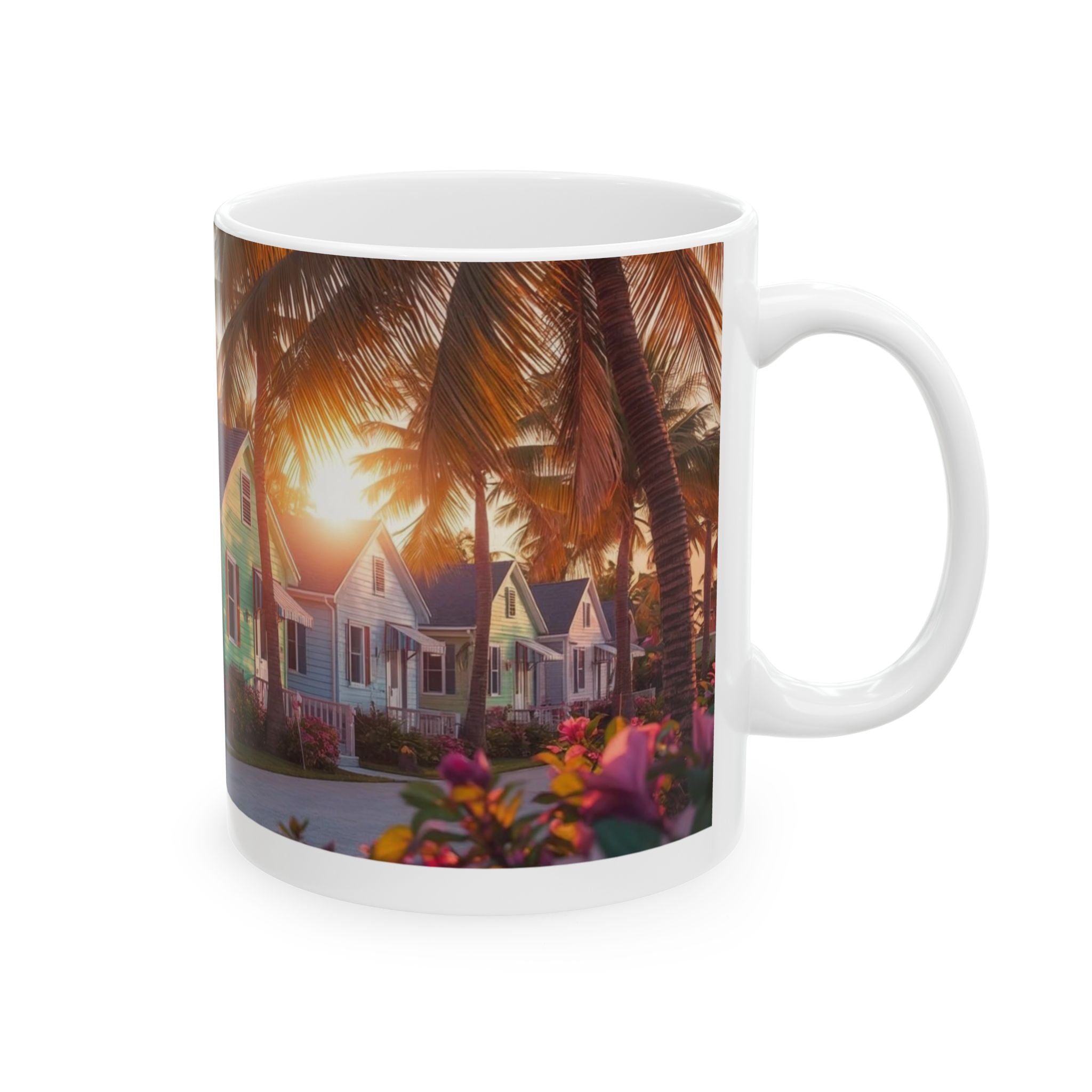 Key West Coastal Mug 🌴 Caribbean Sunset Coffee Cup "Stay Focus" (11oz, 15oz)